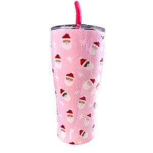 🦋Pink Santa stainless steel tumbler 30oz